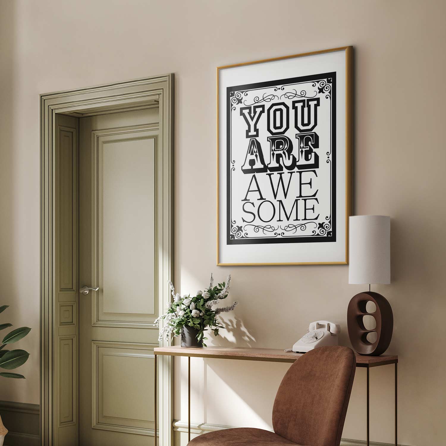 You Are Awesome Quote Typography Poster