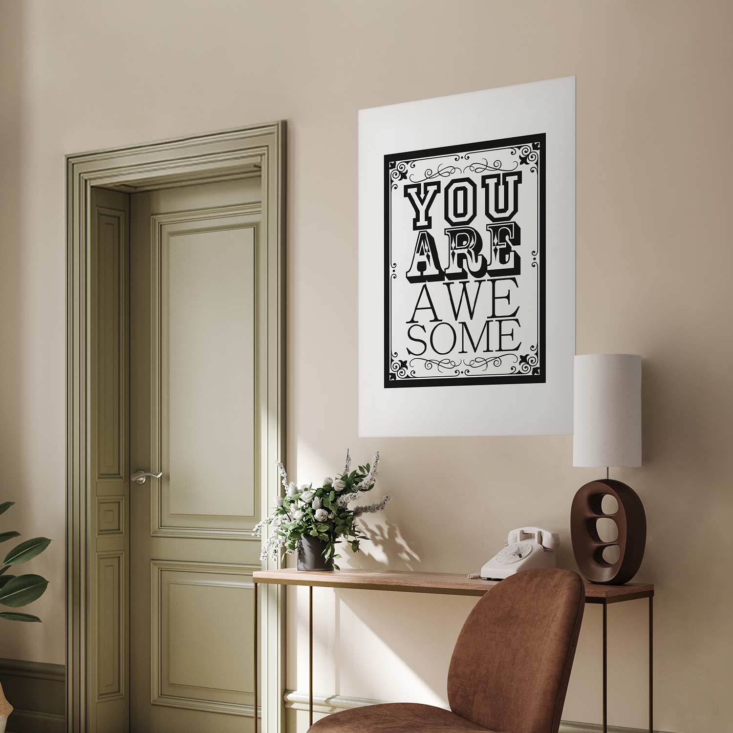 You Are Awesome Quote Typography Poster