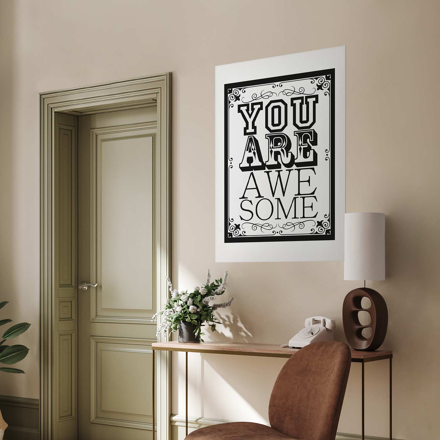You Are Awesome Quote Typography Poster