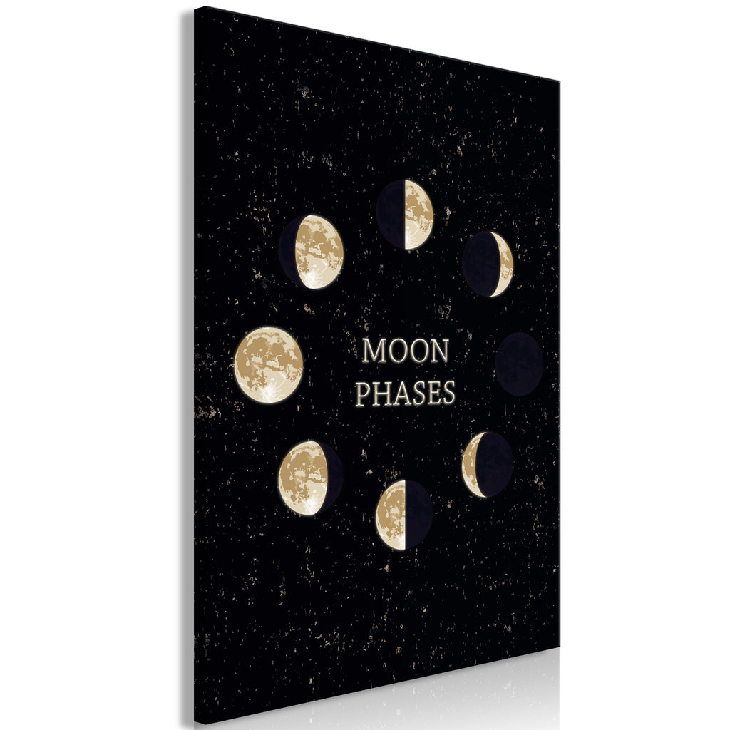 Canvas Print Lunar Cycle Vertical - Text Artwork