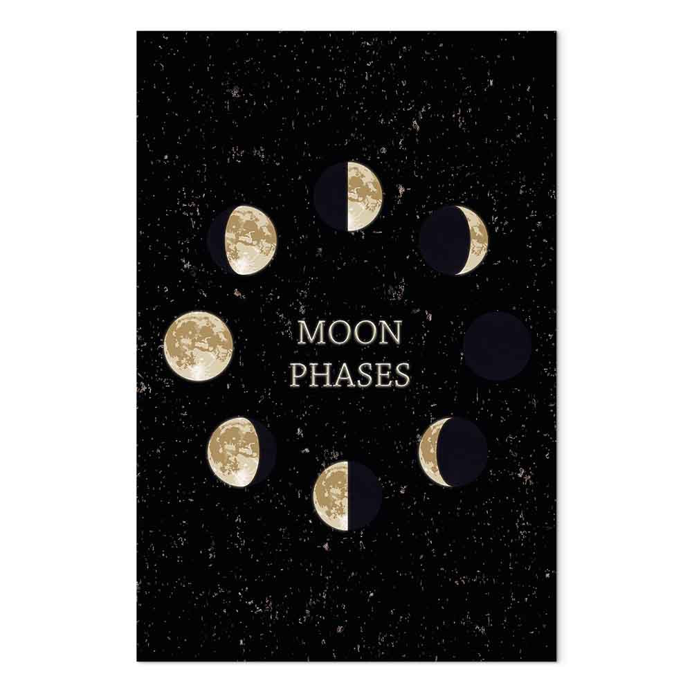 Lunar Cycle Typography Space Canvas Print