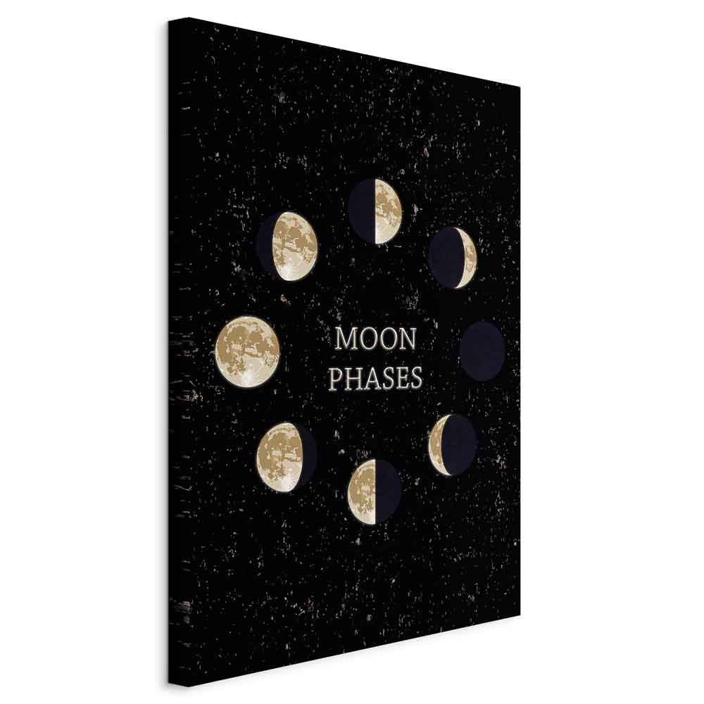 Lunar Cycle Typography Space Canvas Print