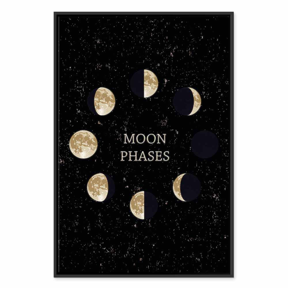 Lunar Cycle Typography Space Canvas Print