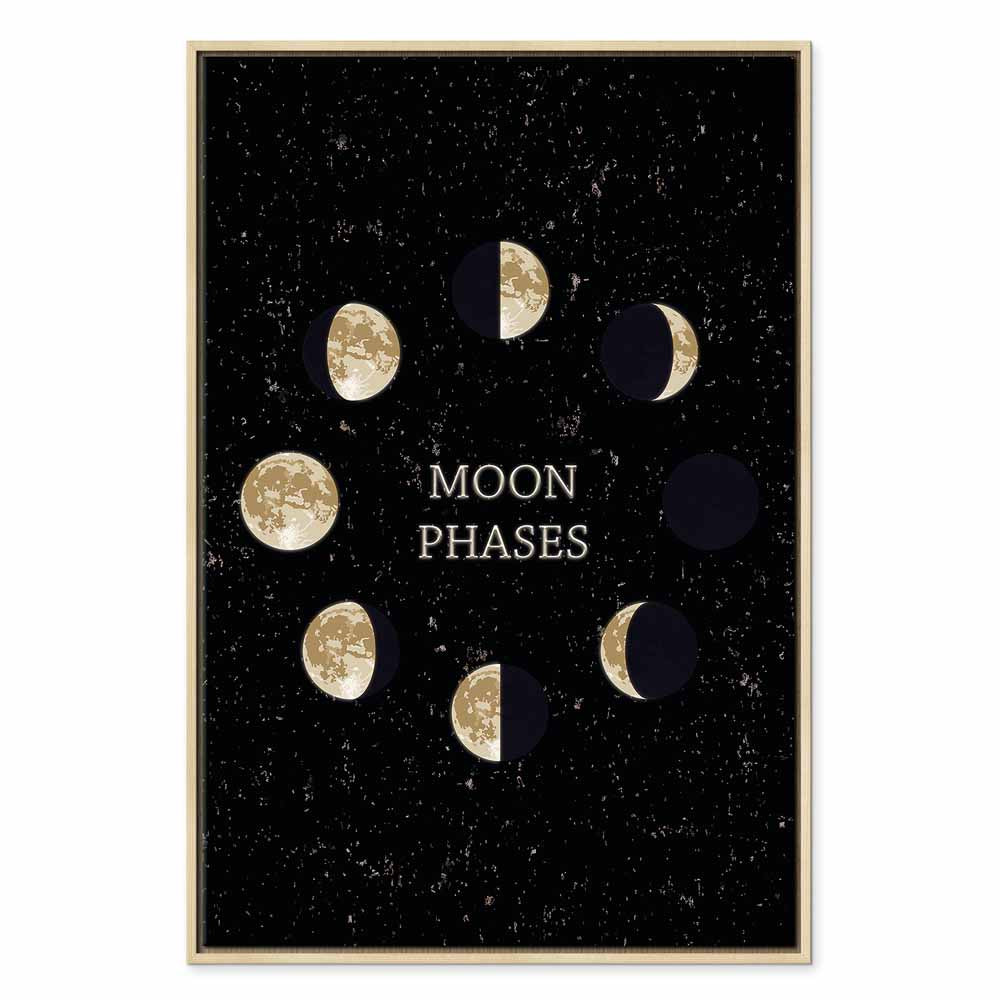 Lunar Cycle Typography Space Canvas Print