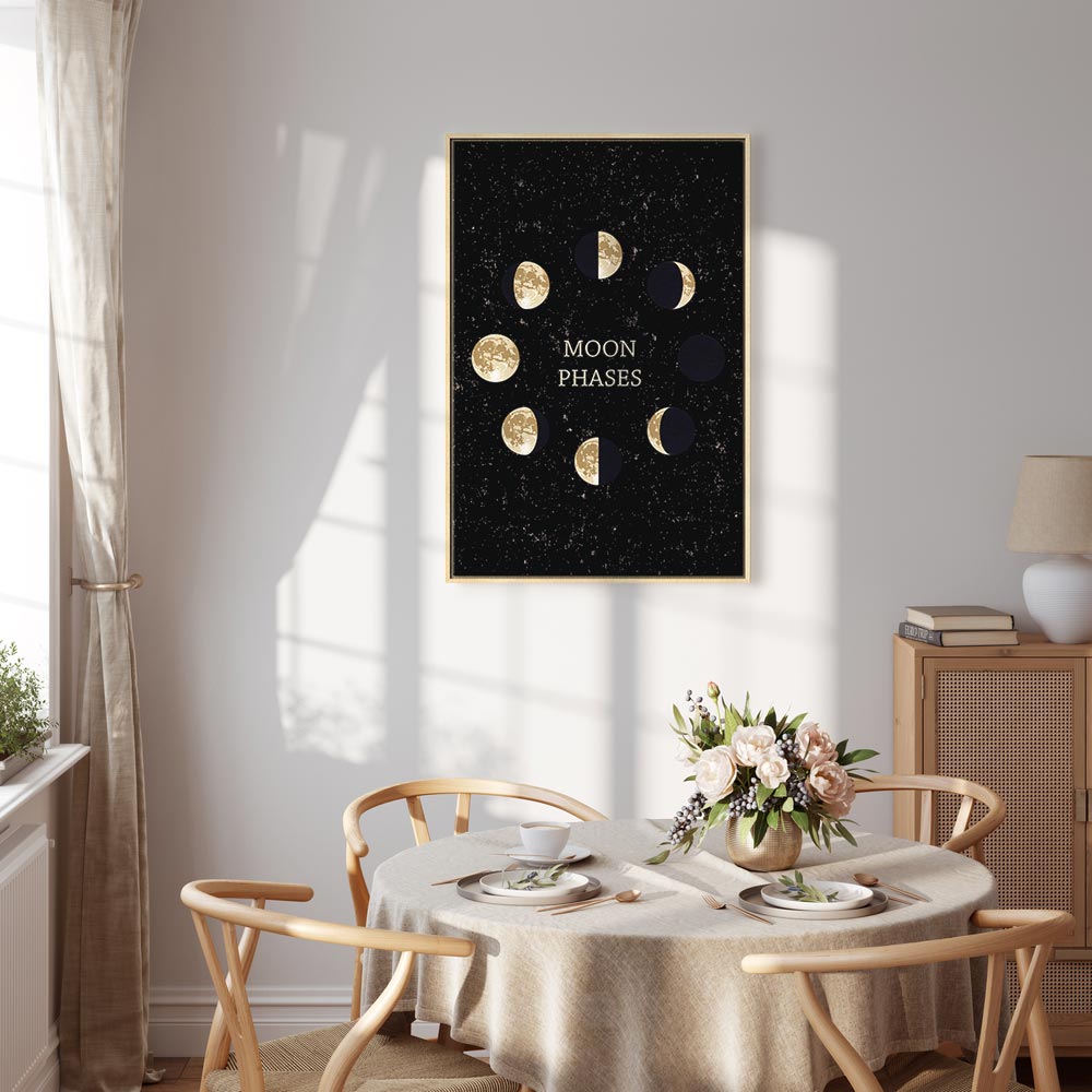 Lunar Cycle Typography Space Canvas Print