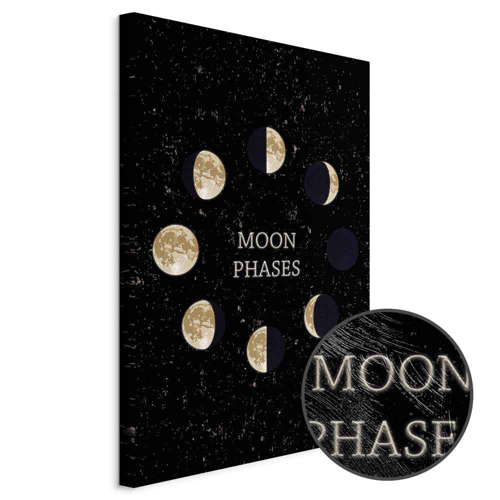 Lunar Cycle Typography Space Canvas Print
