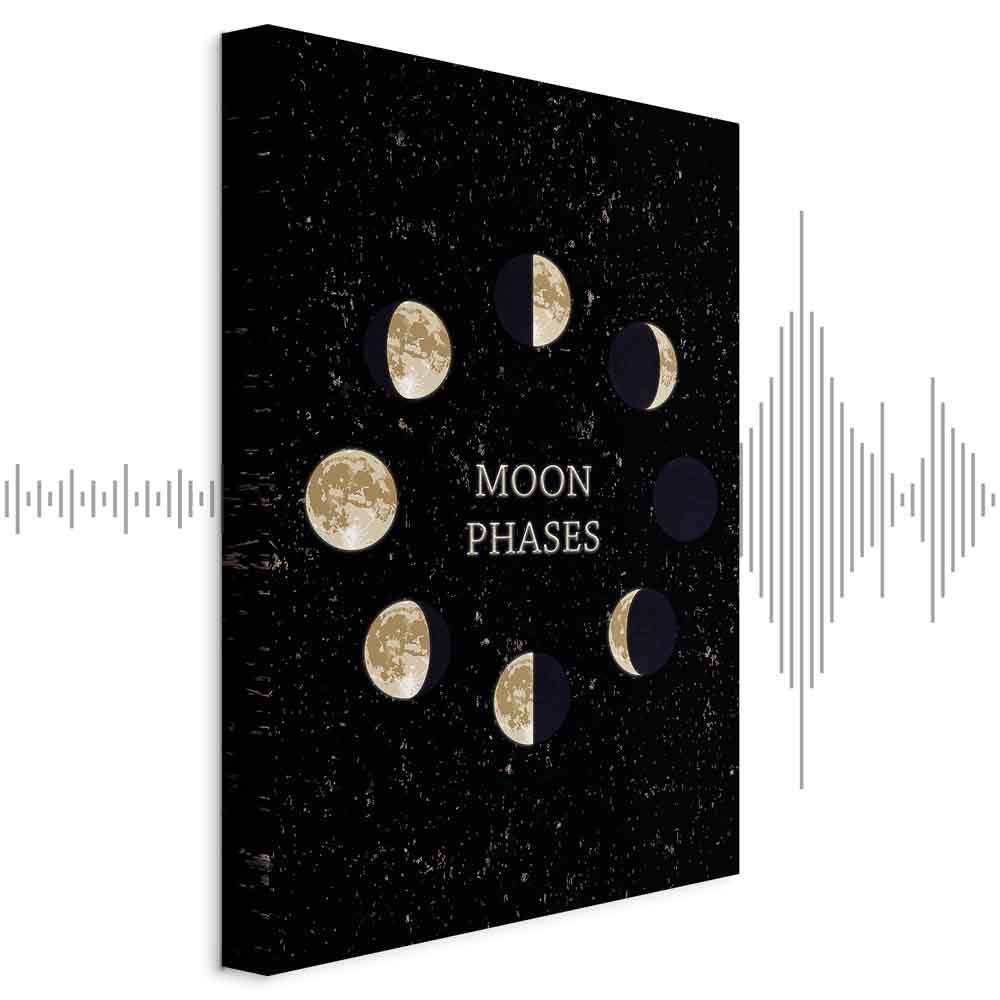 Lunar Cycle Typography Space Canvas Print