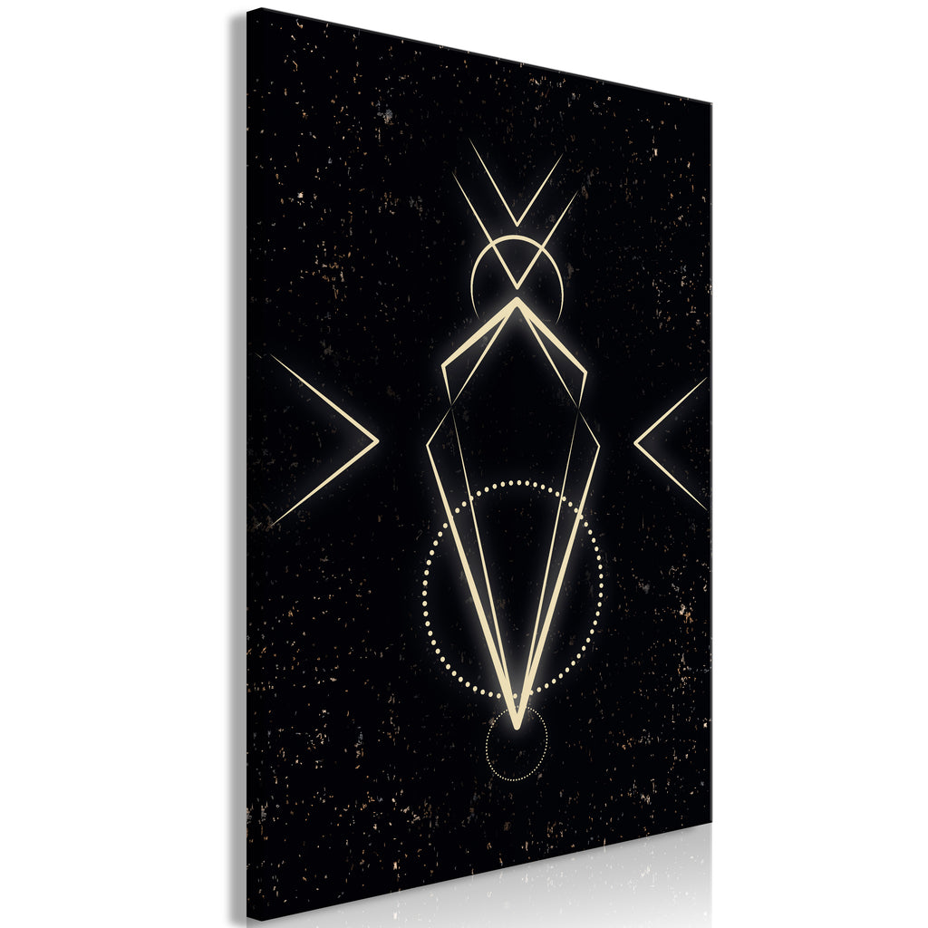 Canvas Print: Symmetry of Shapes - Graphic Motif in Black Shade
