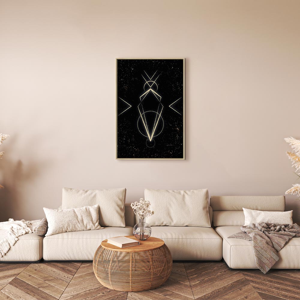 Abstract Geometric Black Canvas Print