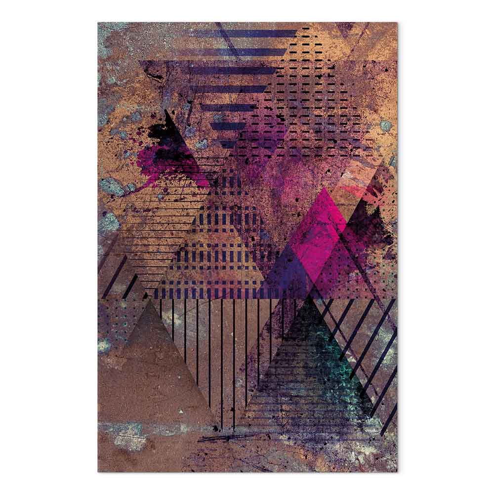 Honey Geometric Abstract Vertical Canvas Print