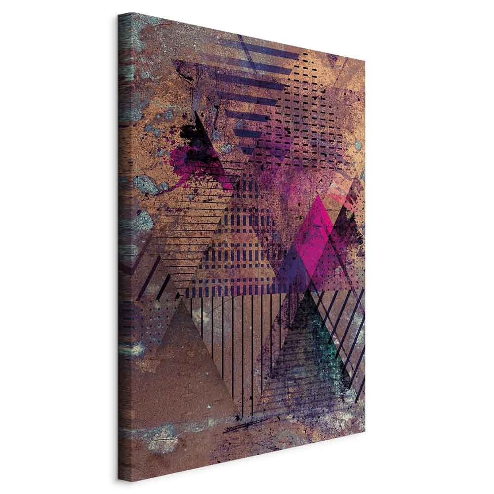 Honey Geometric Abstract Vertical Canvas Print