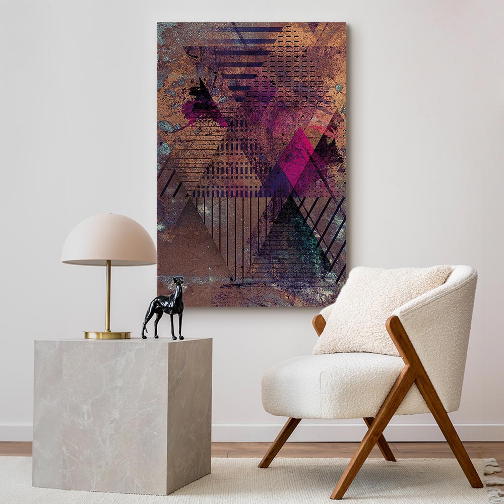 Honey Geometric Abstract Vertical Canvas Print