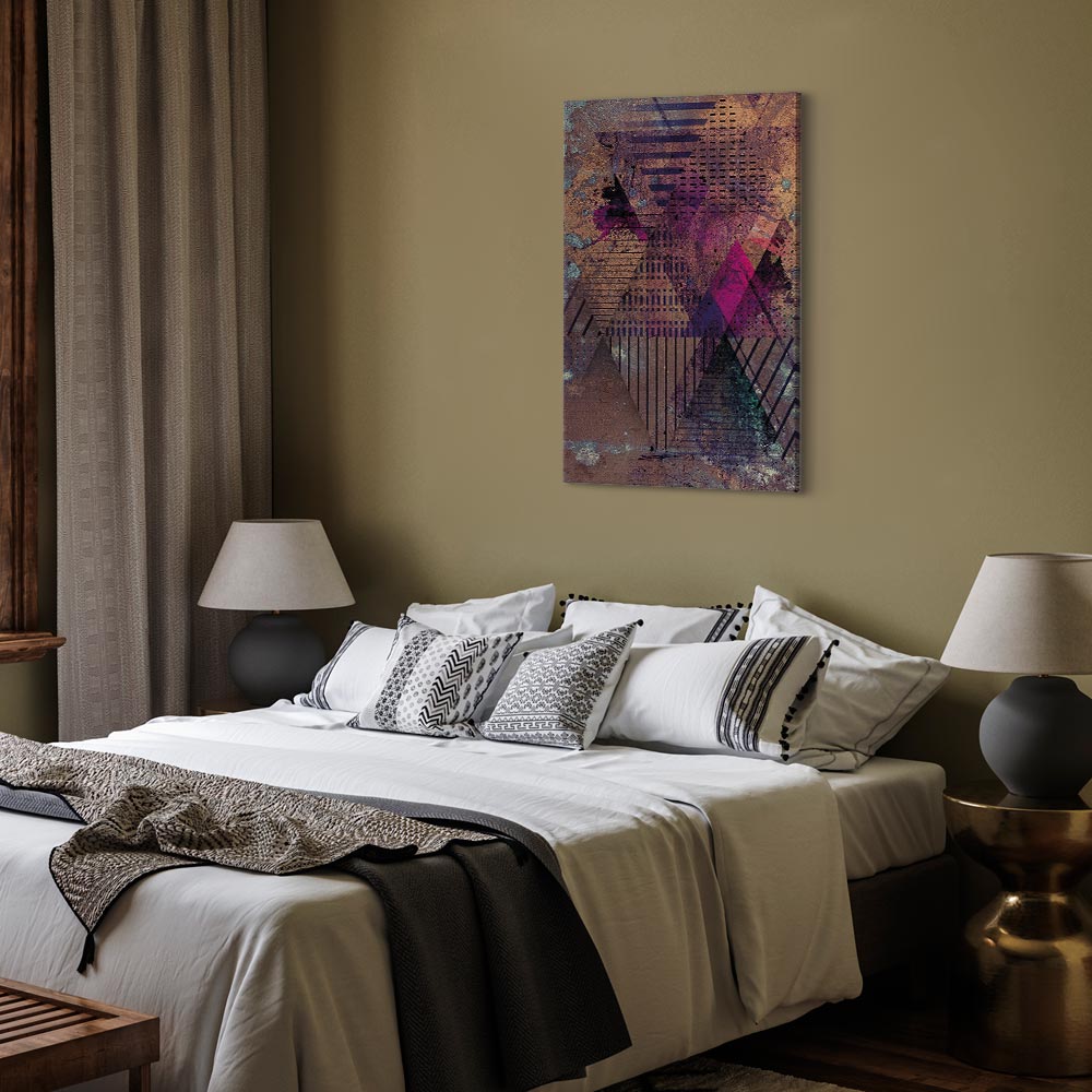 Honey Geometric Abstract Vertical Canvas Print