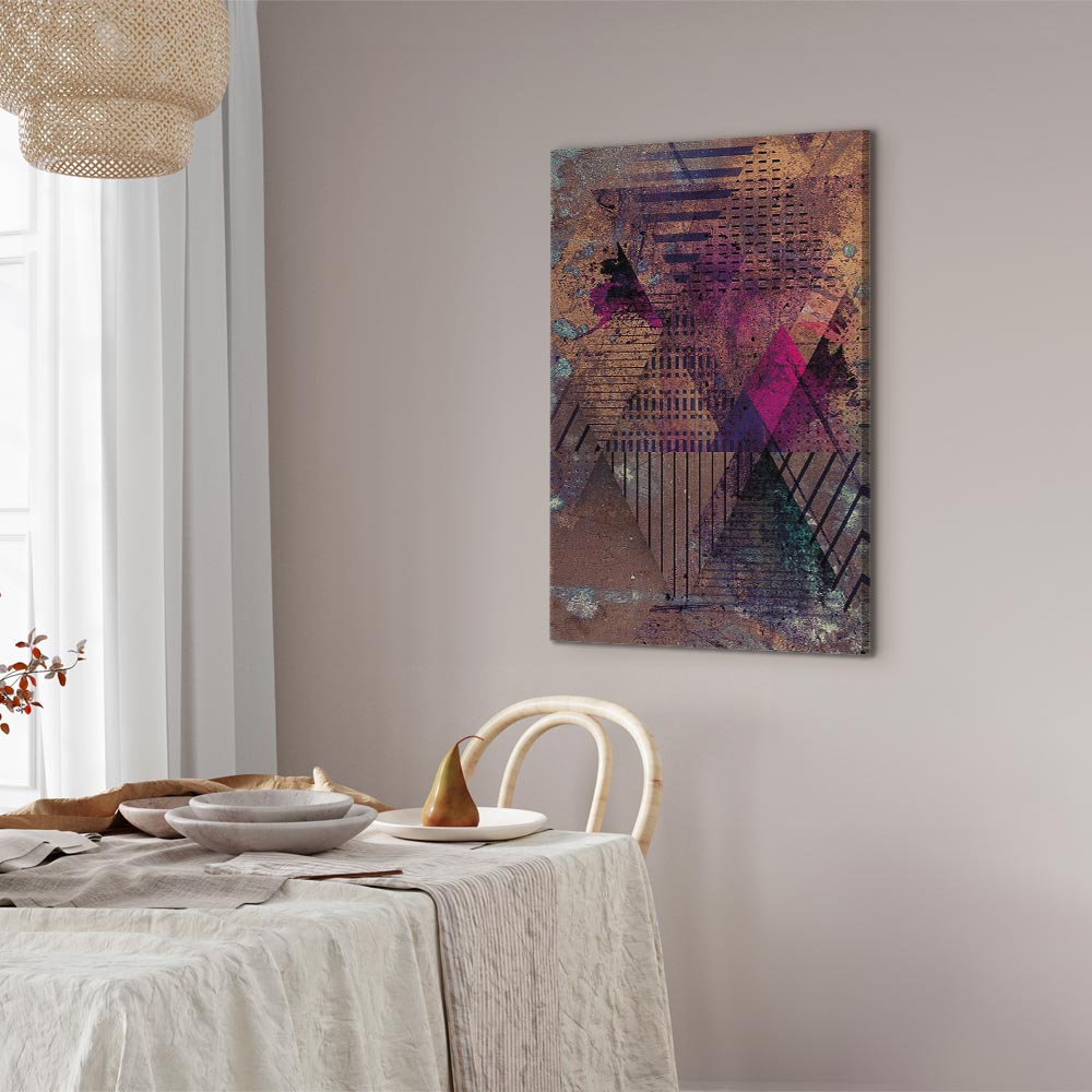 Honey Geometric Abstract Vertical Canvas Print