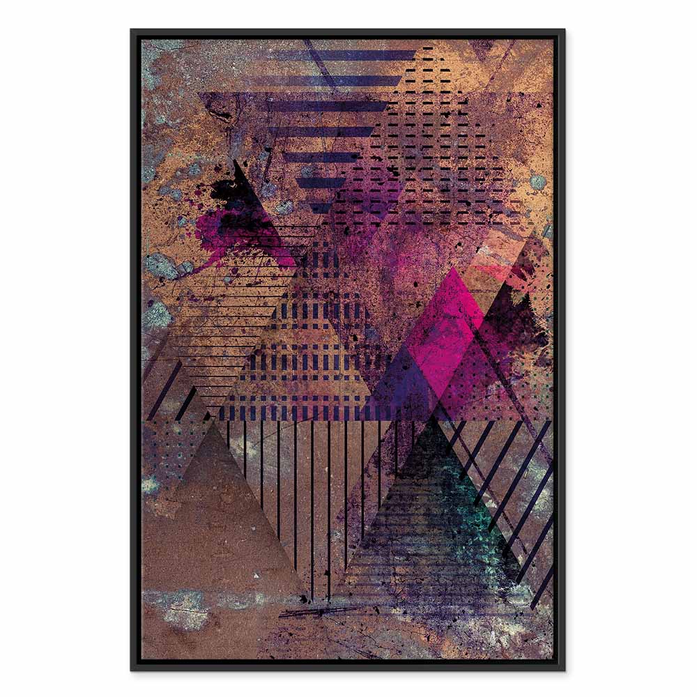 Honey Geometric Abstract Vertical Canvas Print