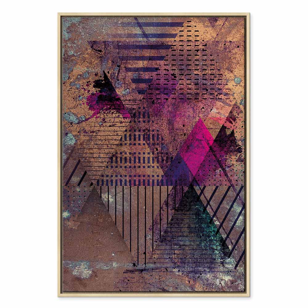 Honey Geometric Abstract Vertical Canvas Print