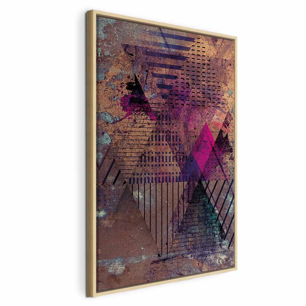 Honey Geometric Abstract Vertical Canvas Print