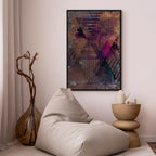 Honey Geometric Abstract Vertical Canvas Print