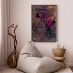 Honey Geometric Abstract Vertical Canvas Print