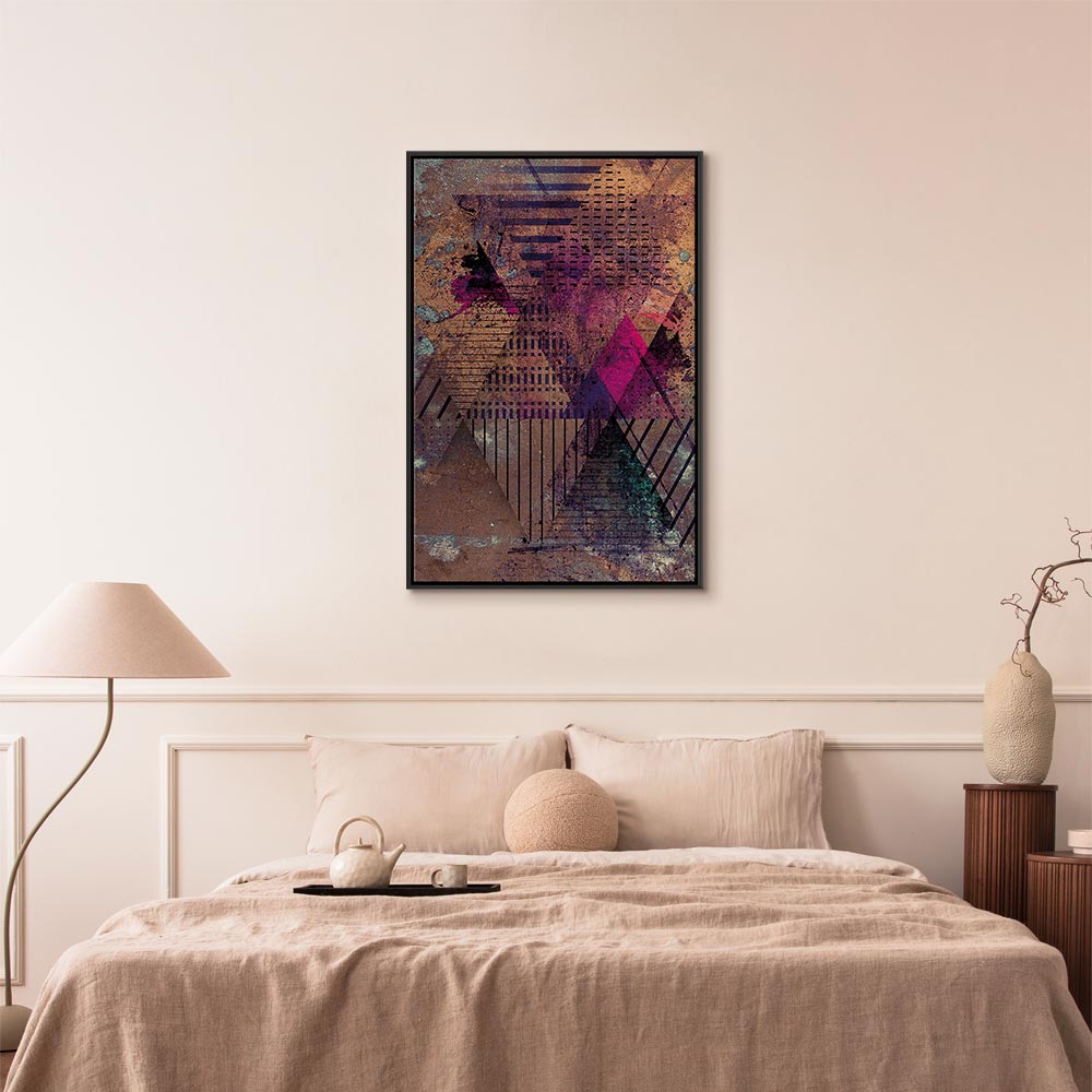 Honey Geometric Abstract Vertical Canvas Print