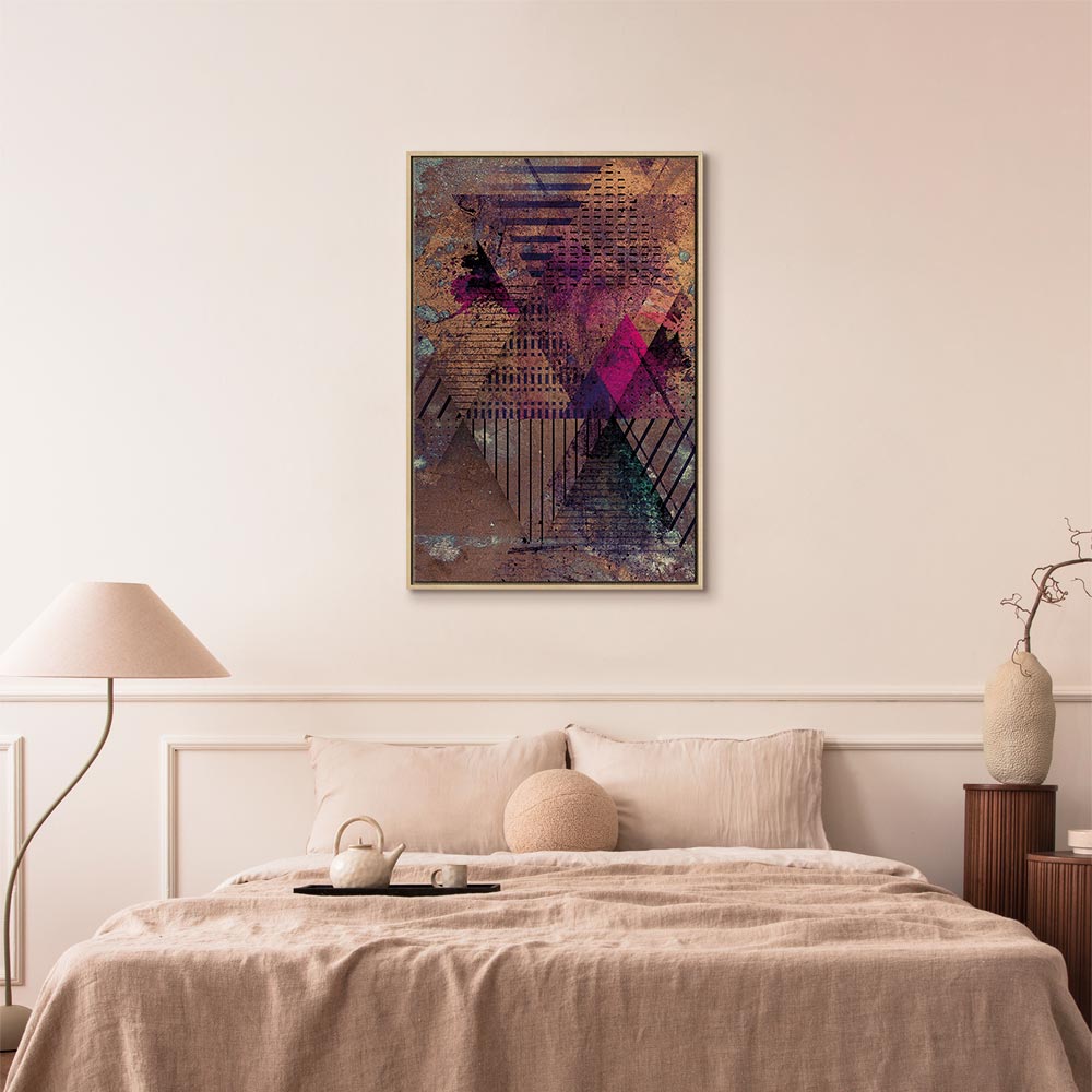 Honey Geometric Abstract Vertical Canvas Print