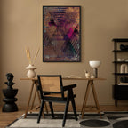 Honey Geometric Abstract Vertical Canvas Print