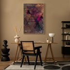 Honey Geometric Abstract Vertical Canvas Print