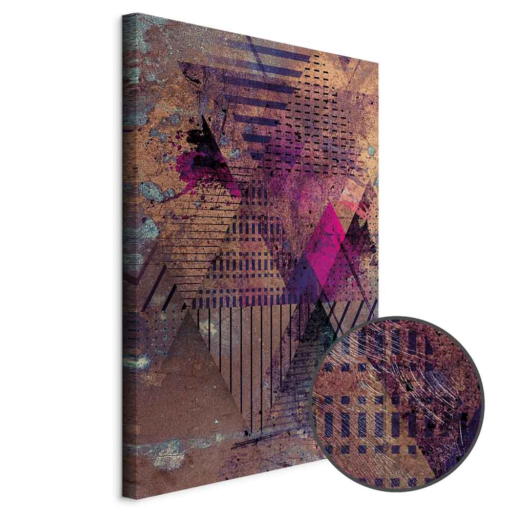 Honey Geometric Abstract Vertical Canvas Print