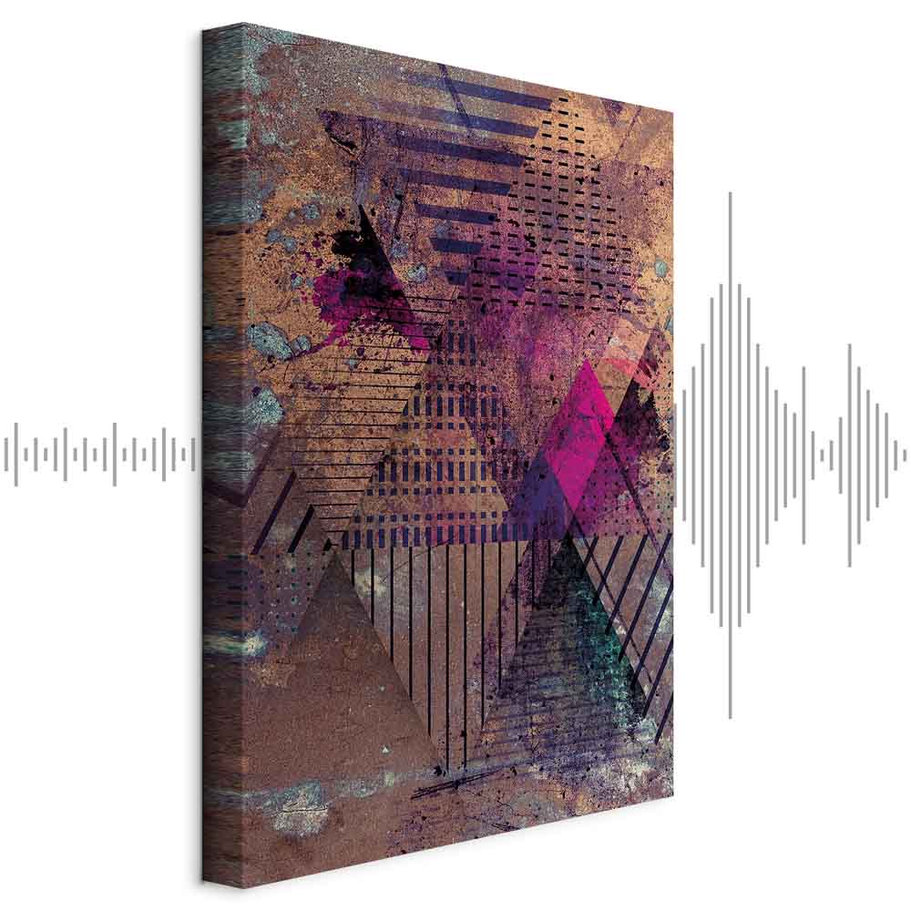 Honey Geometric Abstract Vertical Canvas Print