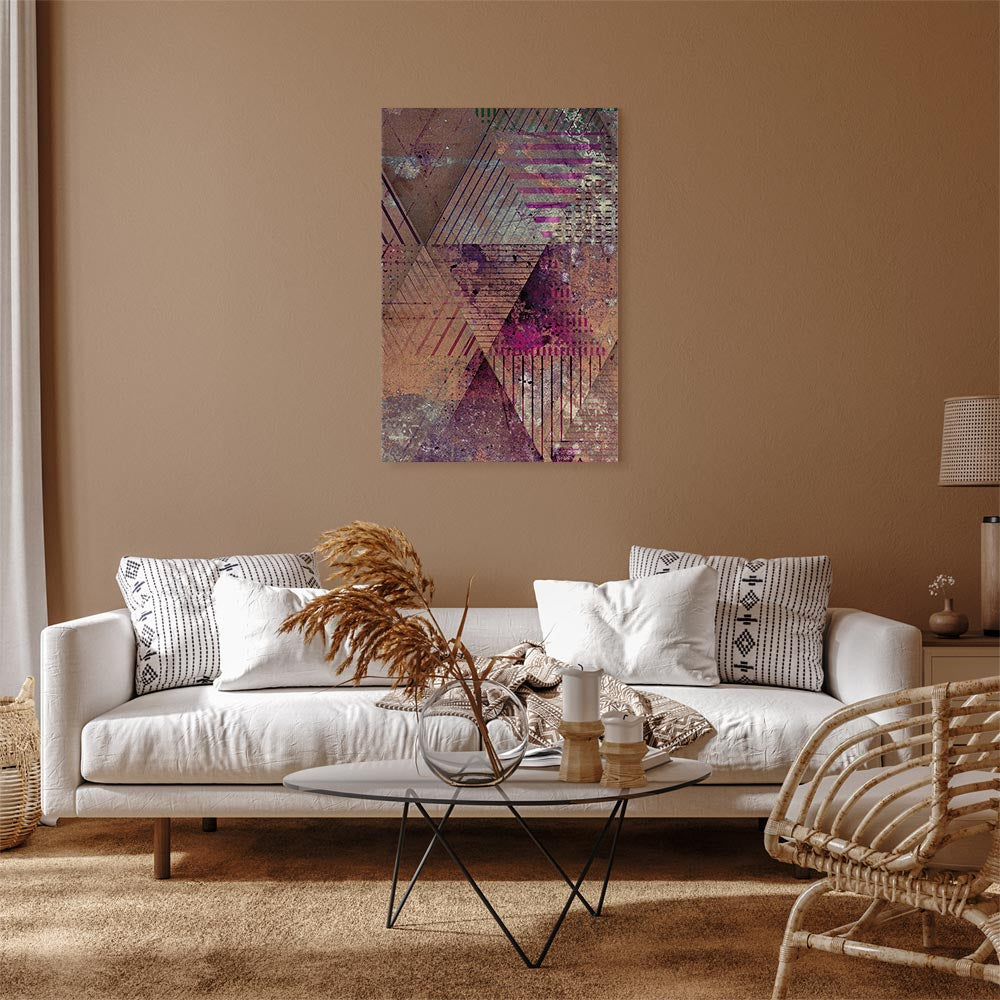 Autumn Geometric Abstract Multicolor Canvas Print