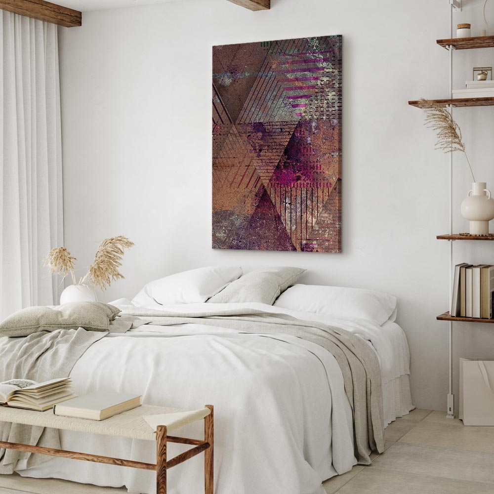 Autumn Geometric Abstract Multicolor Canvas Print