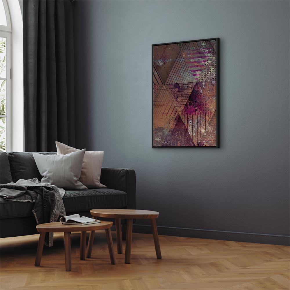 Autumn Geometric Abstract Multicolor Canvas Print