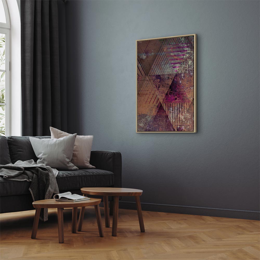Autumn Geometric Abstract Multicolor Canvas Print