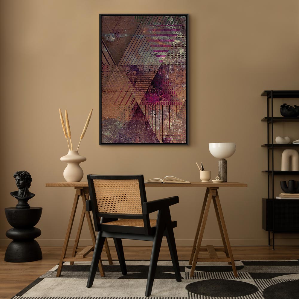 Autumn Geometric Abstract Multicolor Canvas Print