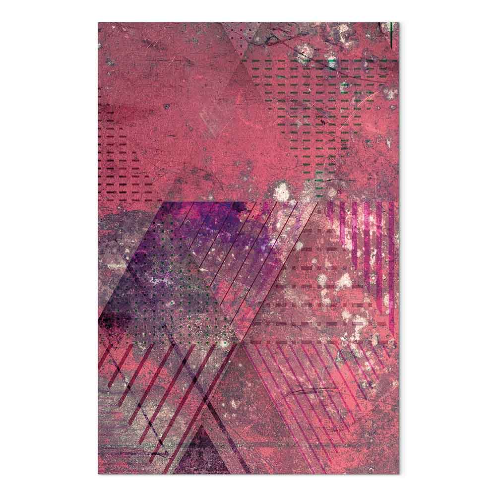 Crimson Geometric Abstract Modern Canvas Print