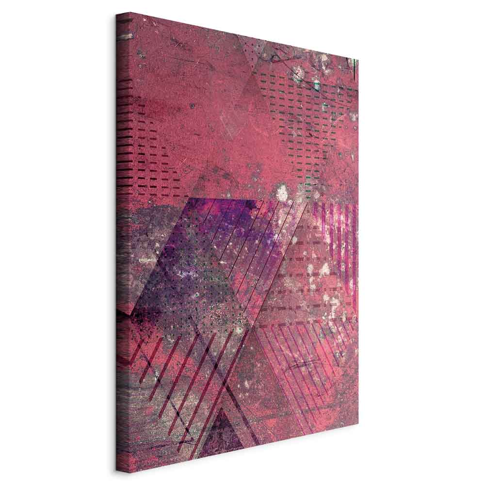 Crimson Geometric Abstract Modern Canvas Print