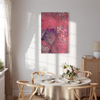Crimson Geometric Abstract Modern Canvas Print