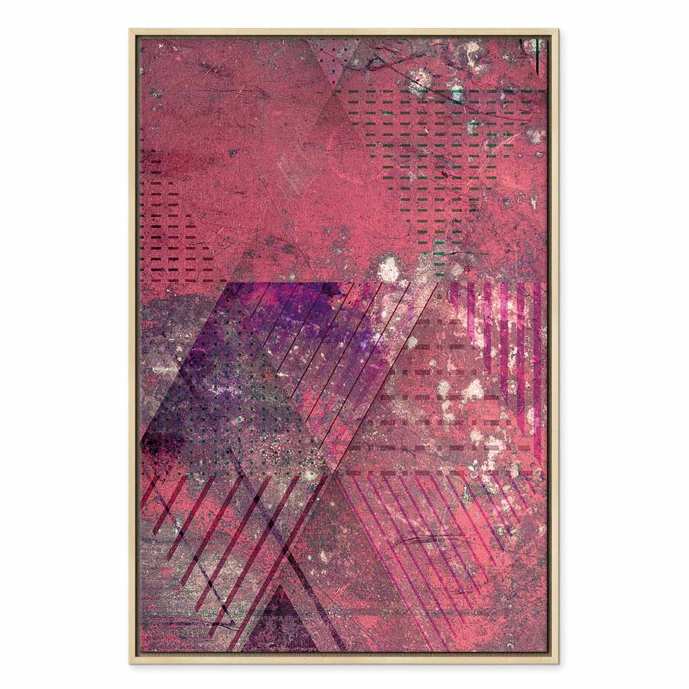 Crimson Geometric Abstract Modern Canvas Print