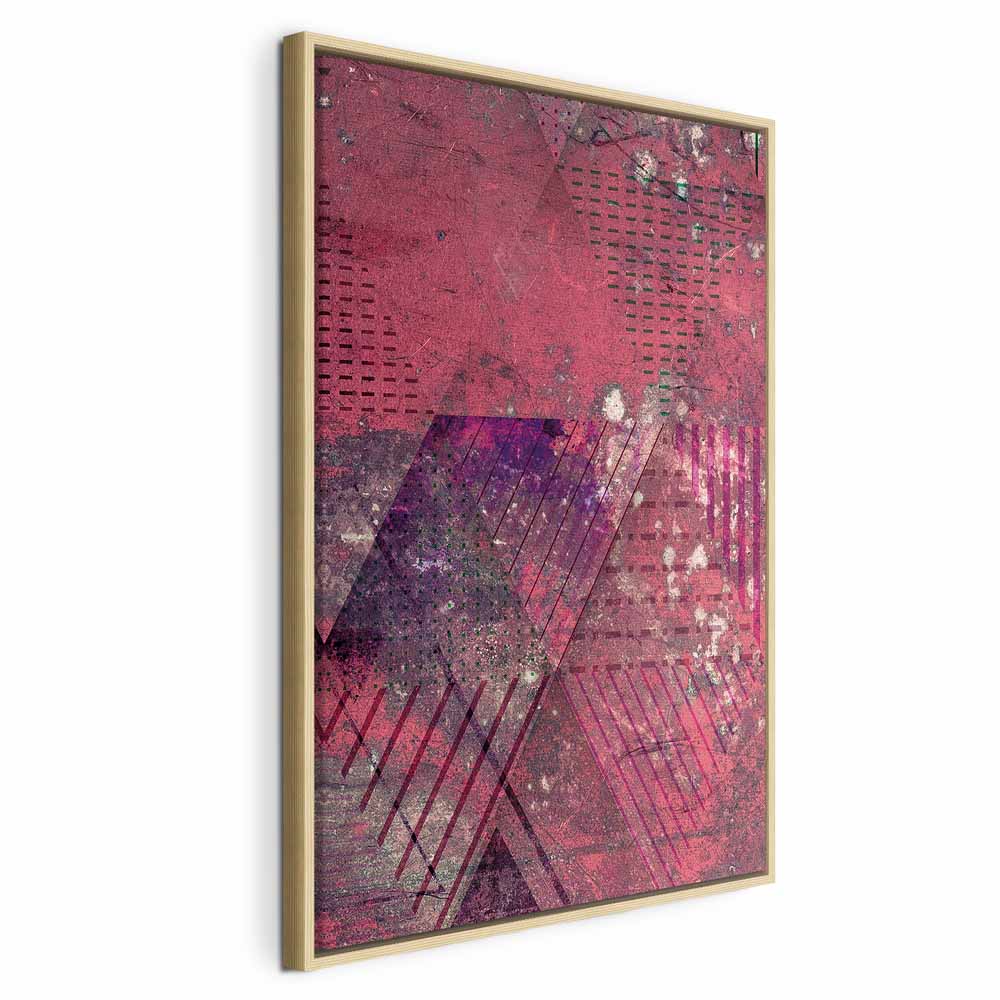Crimson Geometric Abstract Modern Canvas Print
