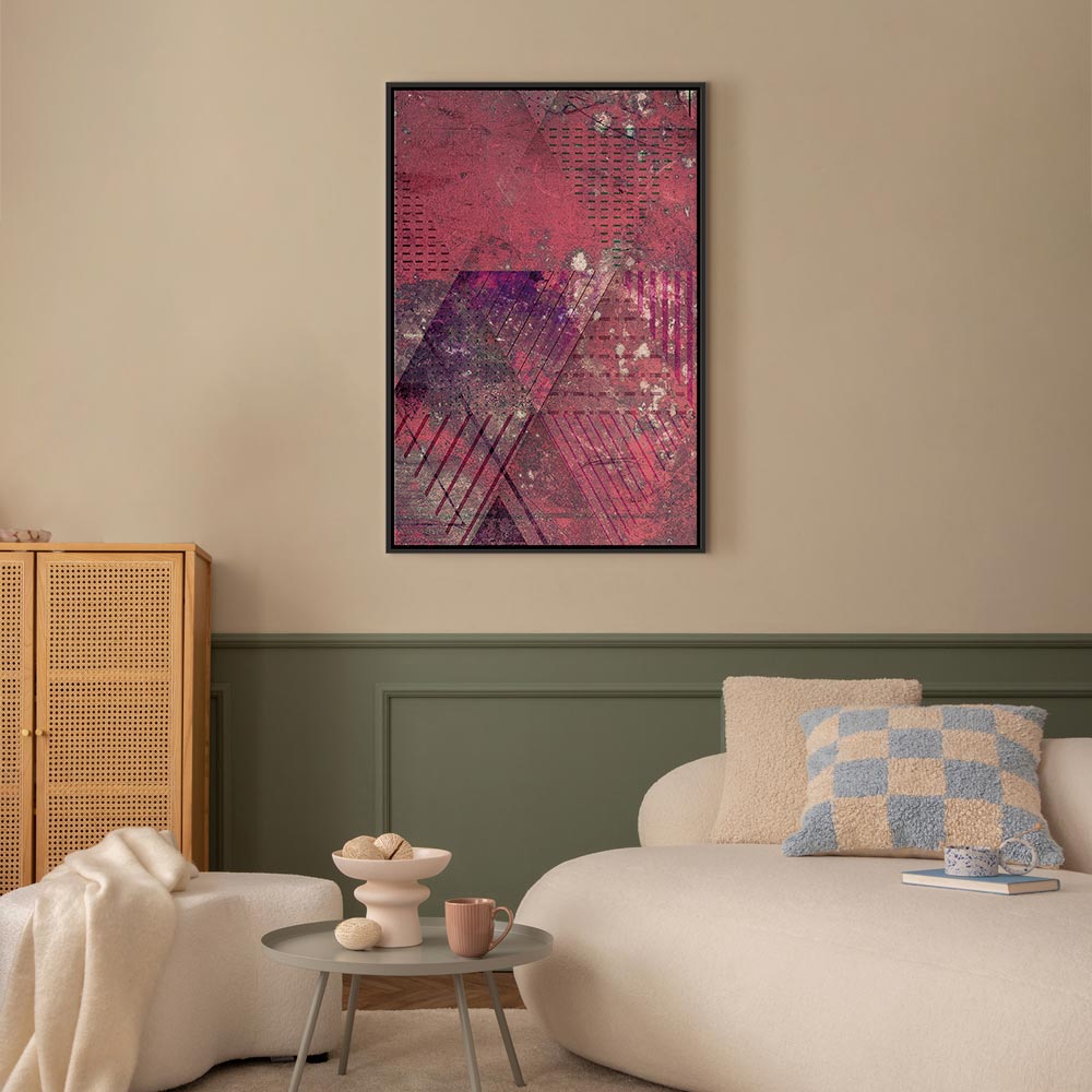 Crimson Geometric Abstract Modern Canvas Print