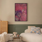 Crimson Geometric Abstract Modern Canvas Print