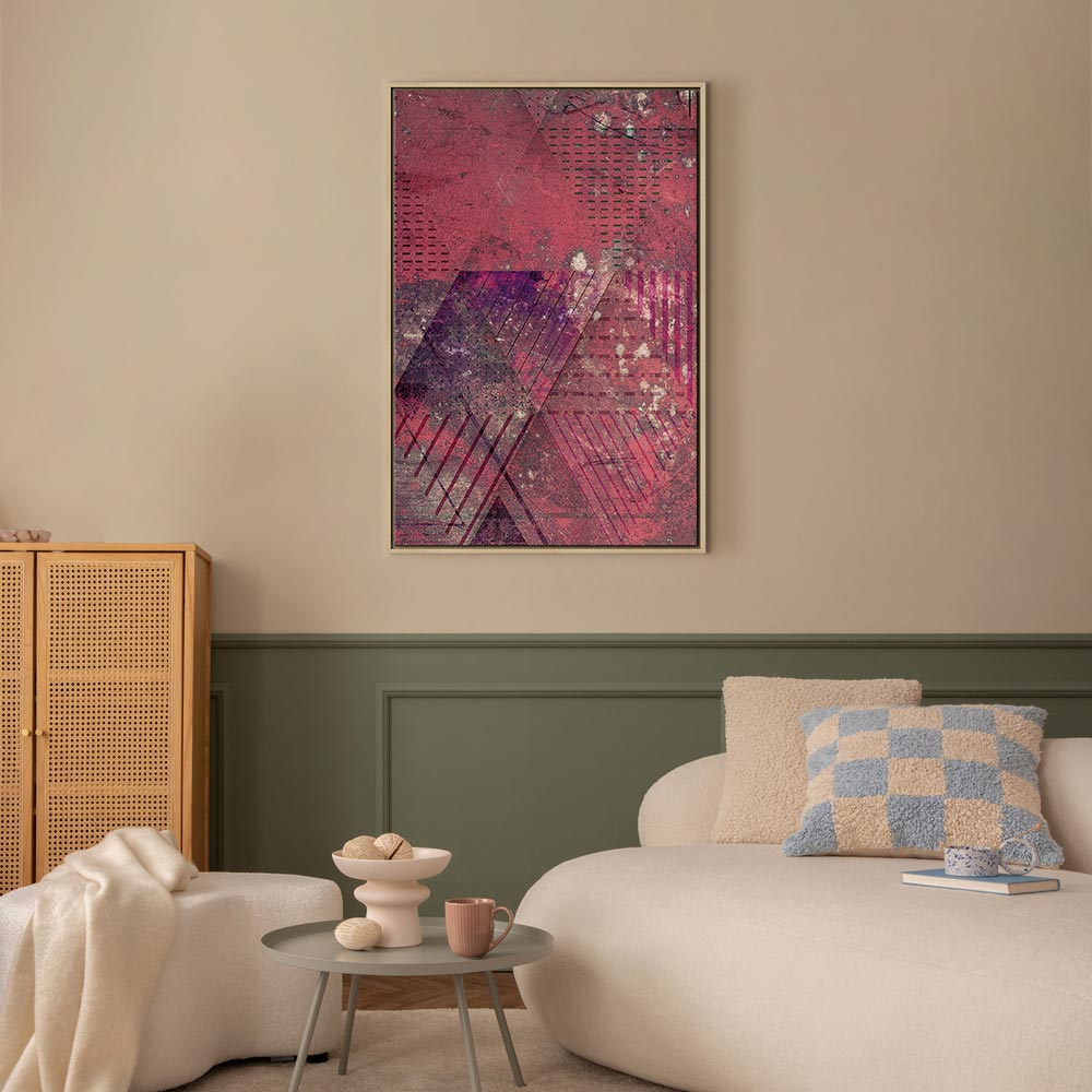 Crimson Geometric Abstract Modern Canvas Print