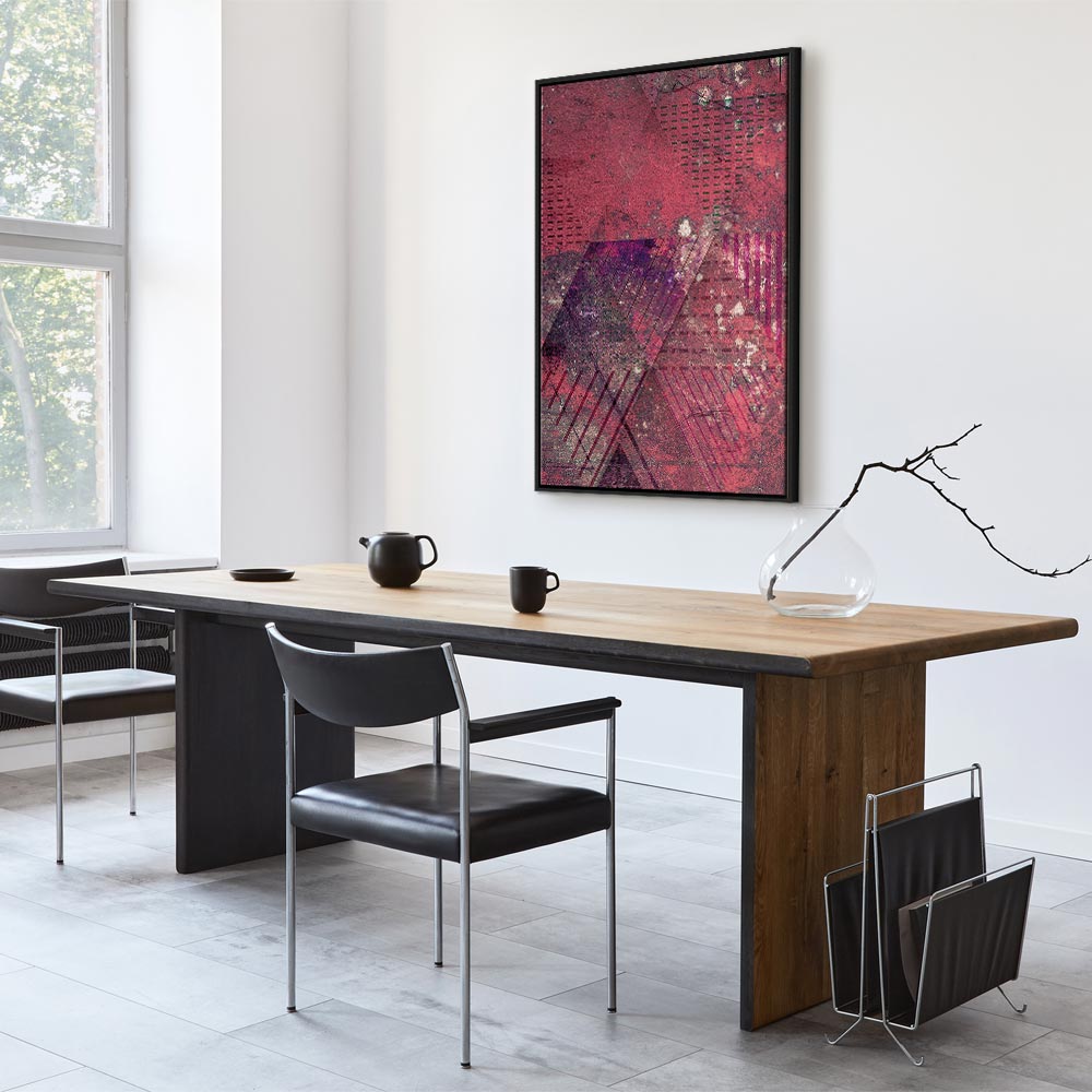 Crimson Geometric Abstract Modern Canvas Print