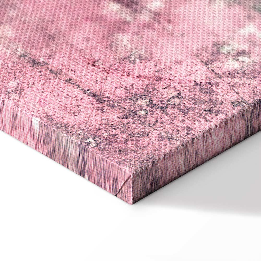 Female Silhouette Marble Pink Abstract Canvas Print