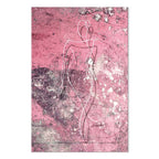 Female Silhouette Marble Pink Abstract Canvas Print