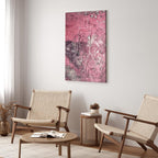Female Silhouette Marble Pink Abstract Canvas Print