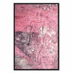 Female Silhouette Marble Pink Abstract Canvas Print