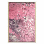 Female Silhouette Marble Pink Abstract Canvas Print