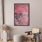Female Silhouette Marble Pink Abstract Canvas Print