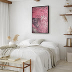 Female Silhouette Marble Pink Abstract Canvas Print